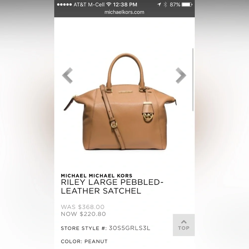 MICHAEL Michael Kors Riley Pebbled Leather Satchel
